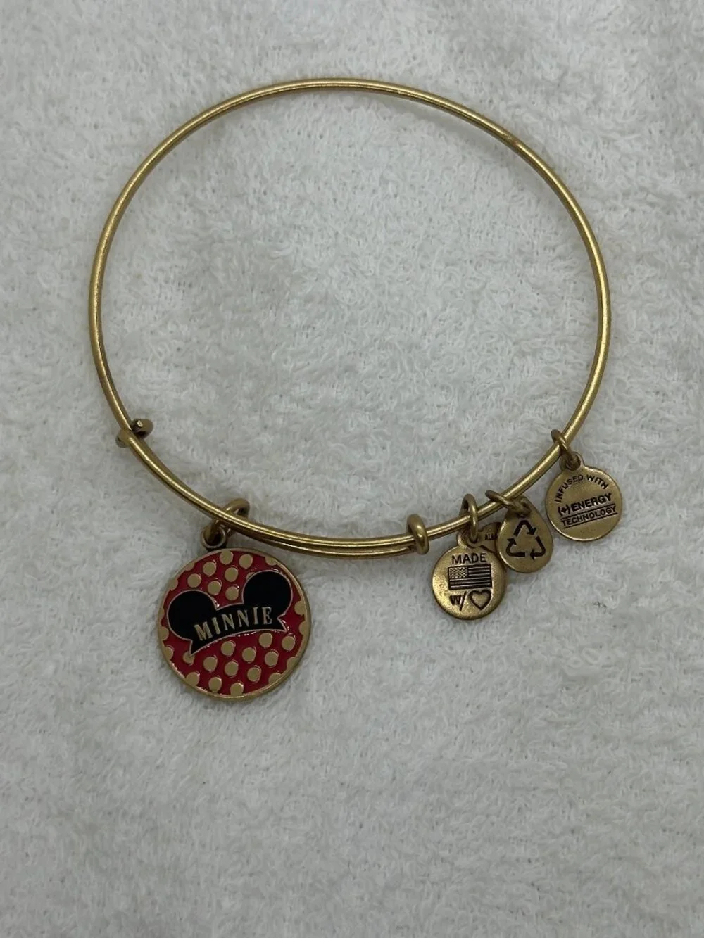 Authentic Alex and Ani Disney Minnie Mouse Expandable Bracelet - Gold Tone